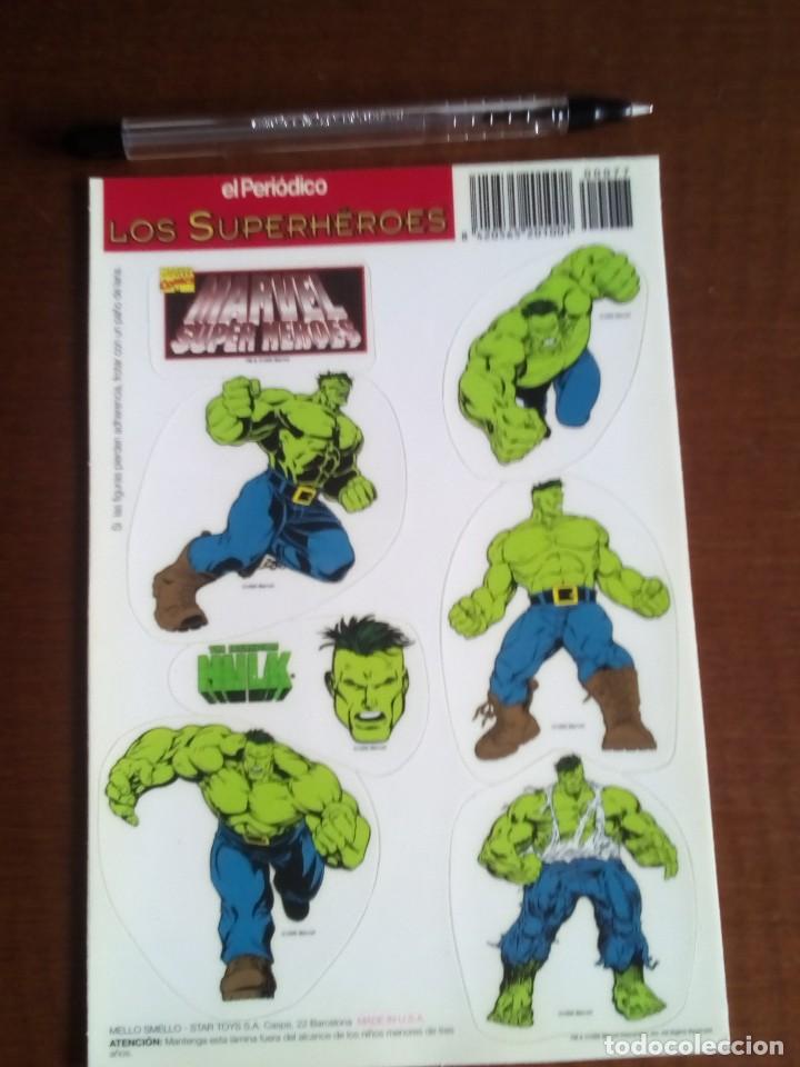 Colecionismo Cromos recortados antigos: Marvel Superh&eacute;roes, Adhesivos Promo El Peri&oacute;dico, a&ntilde;o 1996. Sin despegar