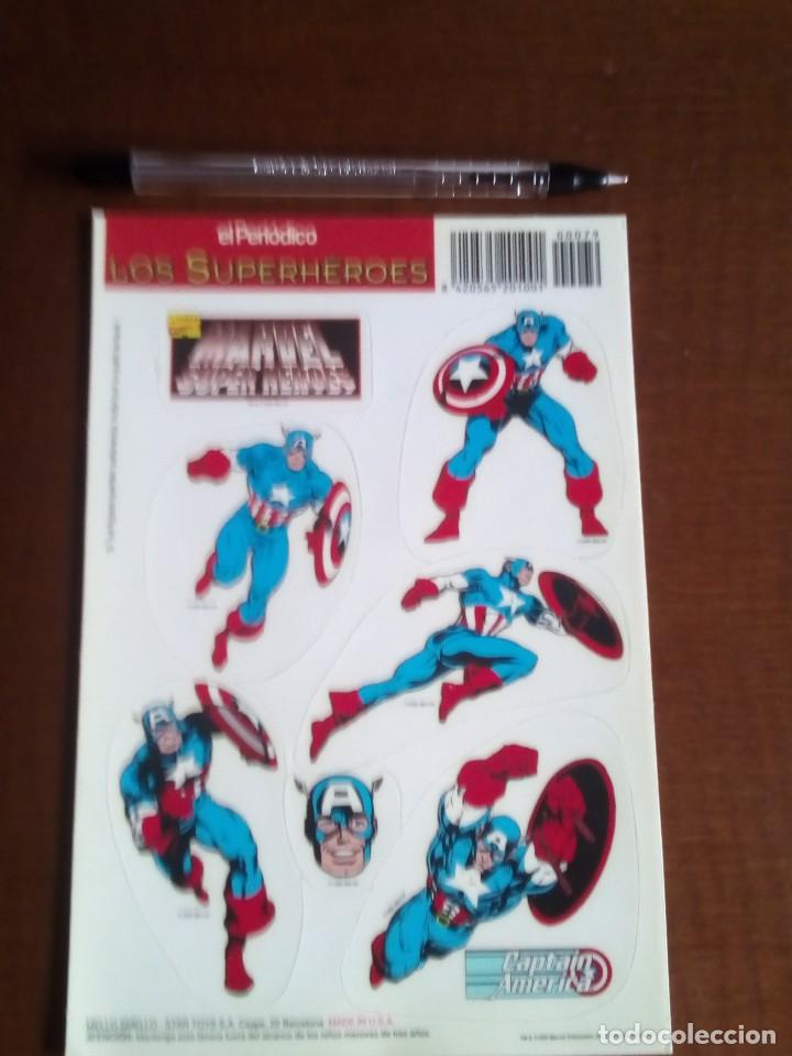 Colecionismo Cromos recortados antigos: Marvel Superh&eacute;roes, Adhesivos Promo El Peri&oacute;dico, a&ntilde;o 1996. Sin despegar