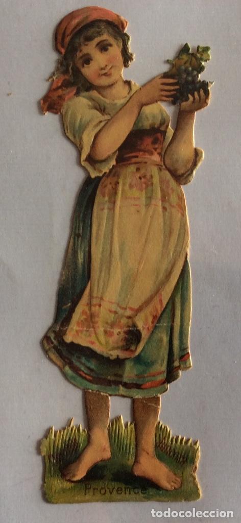 Collectable Antique Stamped Cards: CROMO TROQUELADO ANTIGUO. NI&Ntilde;A CON UVAS. CHOCOLATE JUNCOSA. BARCELONA.