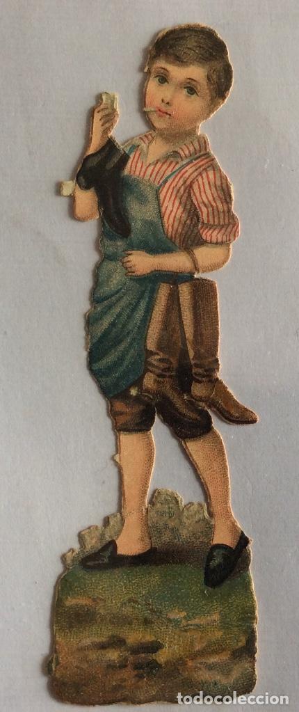 Coleccionismo cromos troquelados antiguos: CROMO TROQUELADO ANTIGUO. ZAPATERO. CHOCOLATE COMPA&Ntilde;&Iacute;A COLONIAL. MADRID.
