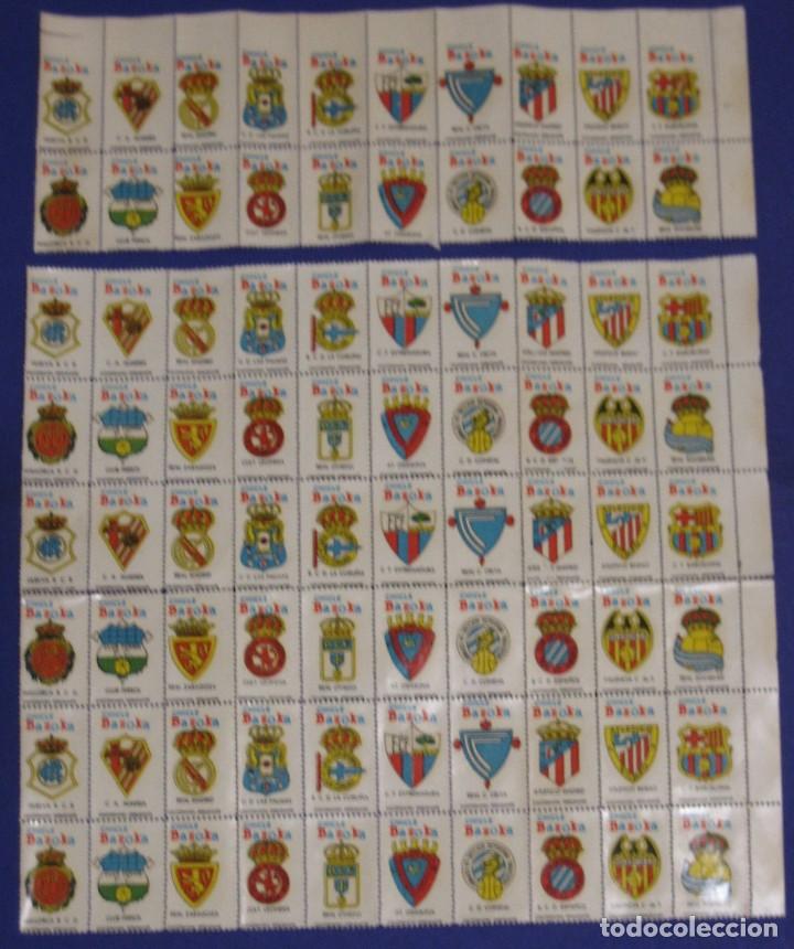 Coleccionismo cromos troquelados antiguos: 80 CROMOS ESCUDOS F&Uacute;TBOL EN FORMA DE SELLO CHICLE BAZOKA - CALCOMAN&Iacute;AS CHICLE BAZOKA EQUIPOS F&Uacute;TBOL