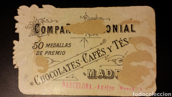 Coleccionismo cromos troquelados antiguos: Cromo troquelado chocolate colonial - Foto 2