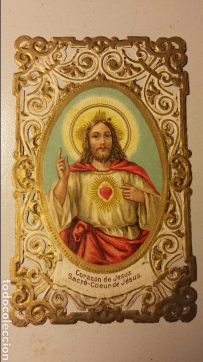 Sammeln alte gestanzte Sammelbilder: Antiguo cromo estampa troquelado chocolate juncosa corazon de jesus
