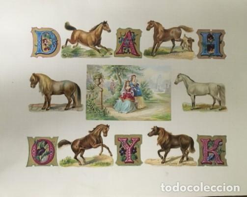Collectable Antique Stamped Cards: 13 CROMOS TROQUELADOS DE &Eacute;POCA. SIGLO XIX MONTADOS SOBRE PAPEL.   CROMOTRO-0022