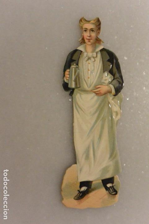 Collectable Antique Stamped Cards: CROMO TROQUELADO CAMARERO. PUBLICIDAD LA ESPA&Ntilde;OLA. S. XIX