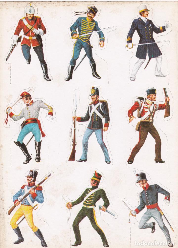 Collectable Antique Stamped Cards: 9700- 9 CROMOS TROQUELADOS NUEVOS EN L&Aacute;MINA -SOLDADOS DE TODOS LOS TIEMPOS- MAGA