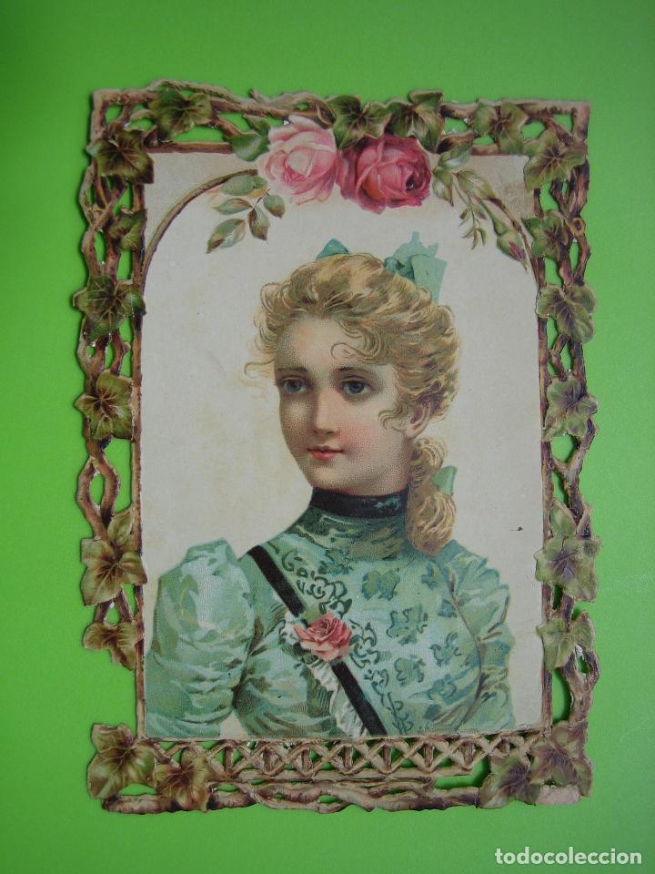 Coleccionismo cromos troquelados antiguos: Antiguo cromo troquelado 10x14,5 cm