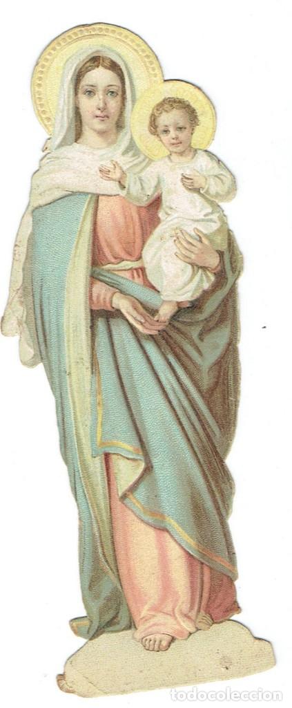 Collectionnisme Cartes &agrave; collectionner massicot&eacute;es anciennes: CROMO TROQUELADO RELIGIOSO VIRGEN CON NI&Ntilde;O ORIGINAL A&Ntilde;OS 20/30