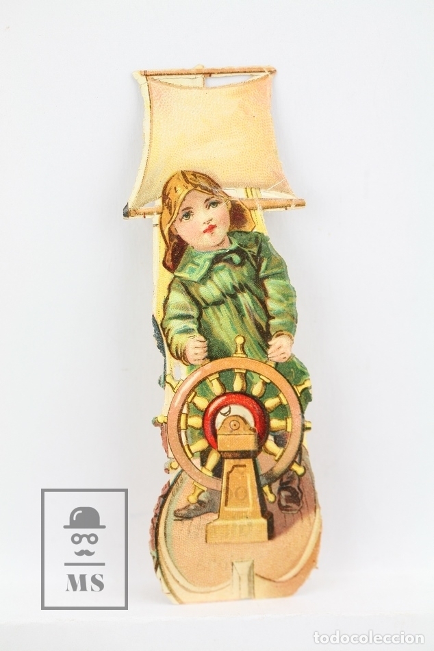Collectionnisme Cartes &agrave; collectionner massicot&eacute;es anciennes: Antiguo Cromo de Picar / Troquelado - Galletas Y Bizcochos La Gloria / Ni&ntilde;o Con Barco