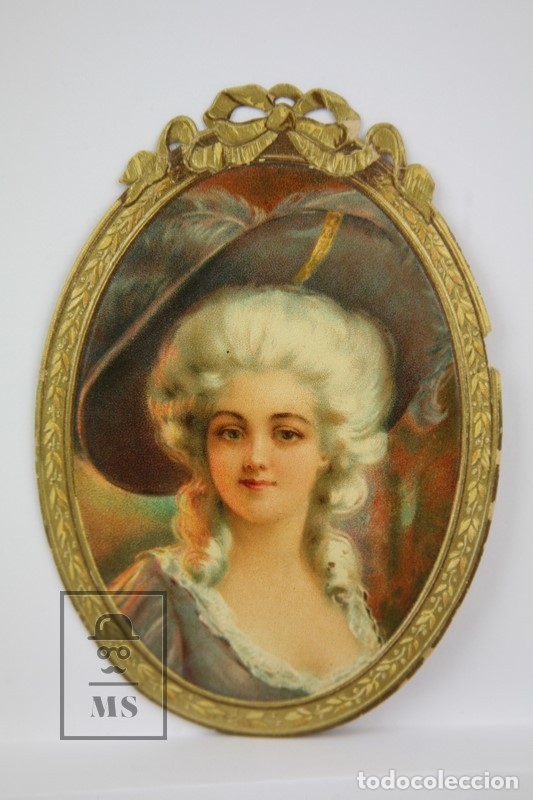 Colecionismo Cromos recortados antigos: Antiguo Cromo de Picar / Troquelado - Galletas Y Bizcochos La Gloria / Retrato Mujer Con Sombrero