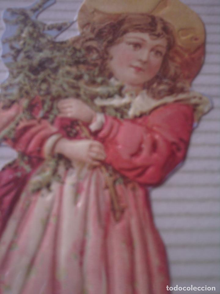 Collectable Antique Stamped Cards: ~~~~ ANTIGUO Y PRECIOSO CROMO TROQUELADO, PERFECTO, MIDE 11,5 X 4,5 CM.. ~~~~
