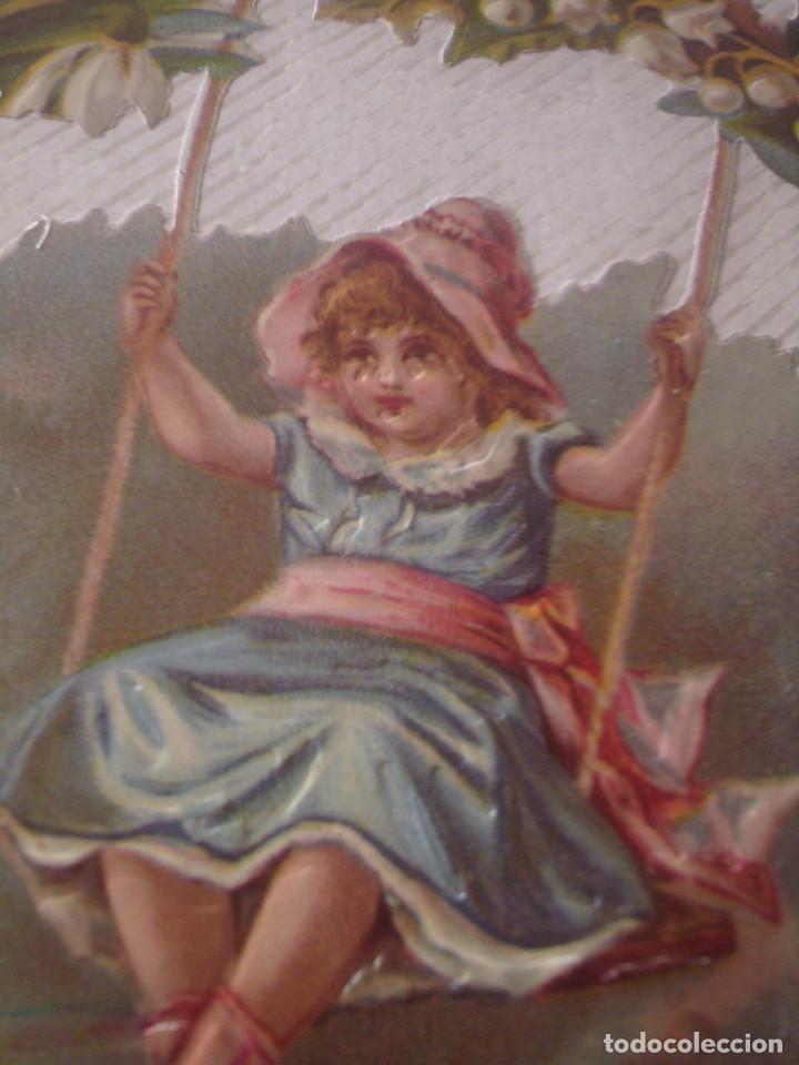 Collectable Antique Stamped Cards: ~~~~ ANTIGUO Y PRECIOSO CROMO TROQUELADO, PERFECTO, MIDE 16 X 11 CM.. ~~~~