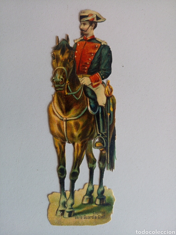 Collectable Antique Stamped Cards: Antiguo cromo troquelado capitan guardia civil chocolates