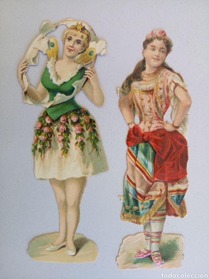 Sammeln alte gestanzte Sammelbilder: Lote de dos Antiguo cromos troquelados artistas circo chocolates