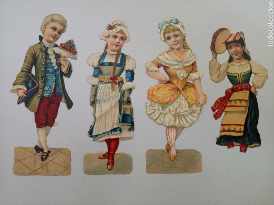 Sammeln alte gestanzte Sammelbilder: Lote de cuatro Antiguos cromos troquelados chocolates
