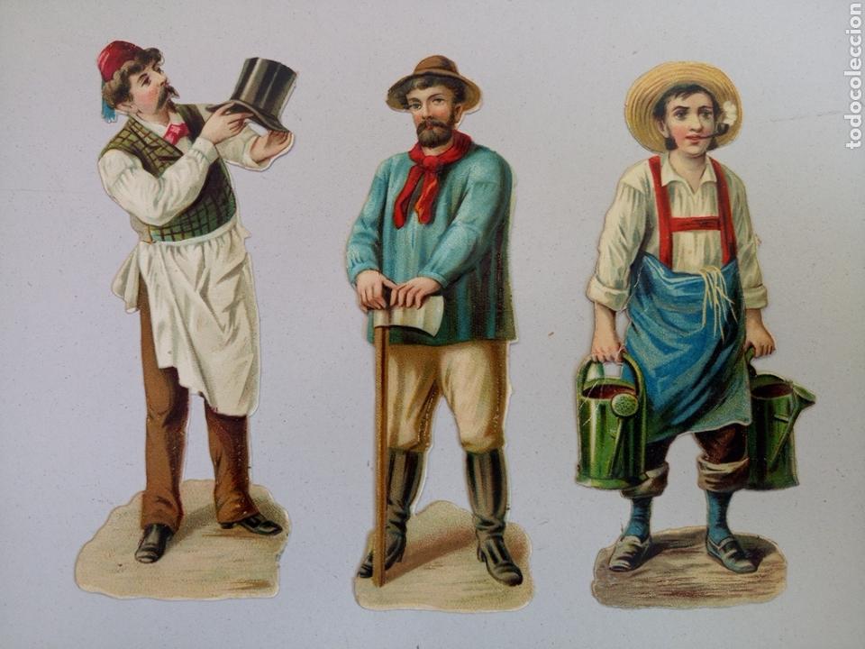 Sammeln alte gestanzte Sammelbilder: Lote de tres Antiguos cromos troquelados oficios de hombres chocolates