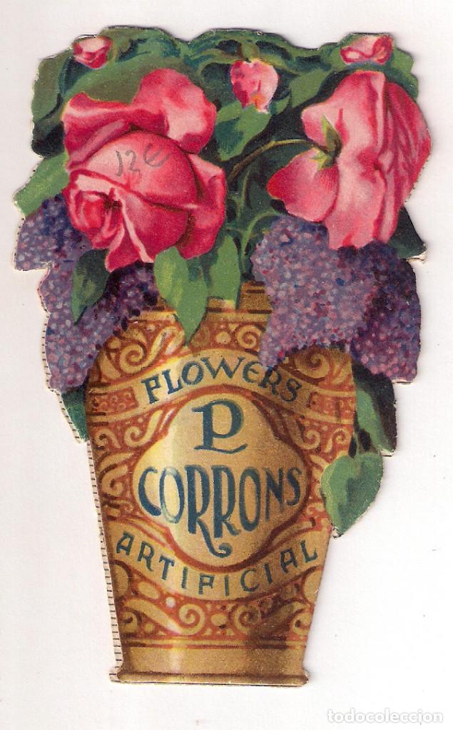Sammeln alte gestanzte Sammelbilder: CROMO TROQUELADO PUBLICIDAD : FLOWERS ARTIFICIAL CORRONS - F&Aacute;BRICA DE FLORES