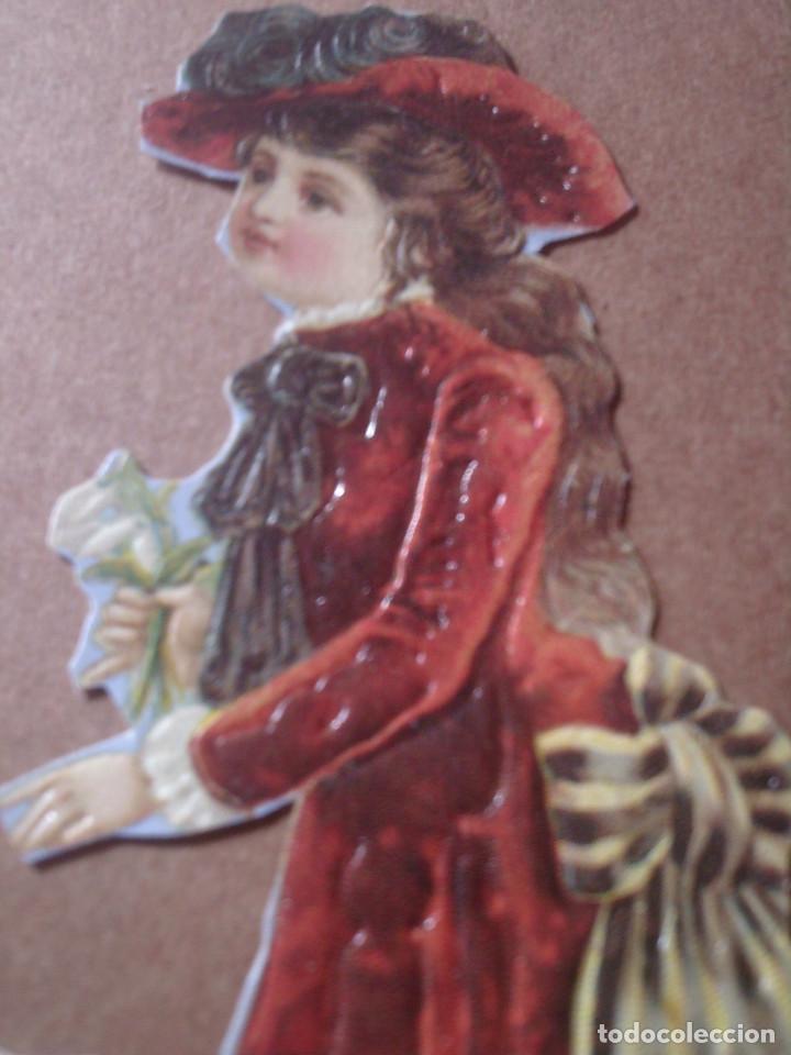 Sammeln alte gestanzte Sammelbilder: ~~~~ ANTIGUO CROMO NI&Ntilde;A DE EPOCA TROQUELADO , MIDE 11 X 5 CM. ~~~~