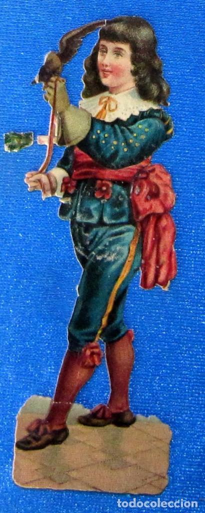 Collectable Antique Stamped Cards: CROMO TROQUELADO. NI&Ntilde;O CON RAPAZ EN LA MANO. SIN PUBLICIDAD, FINALES SIGLO XIX.