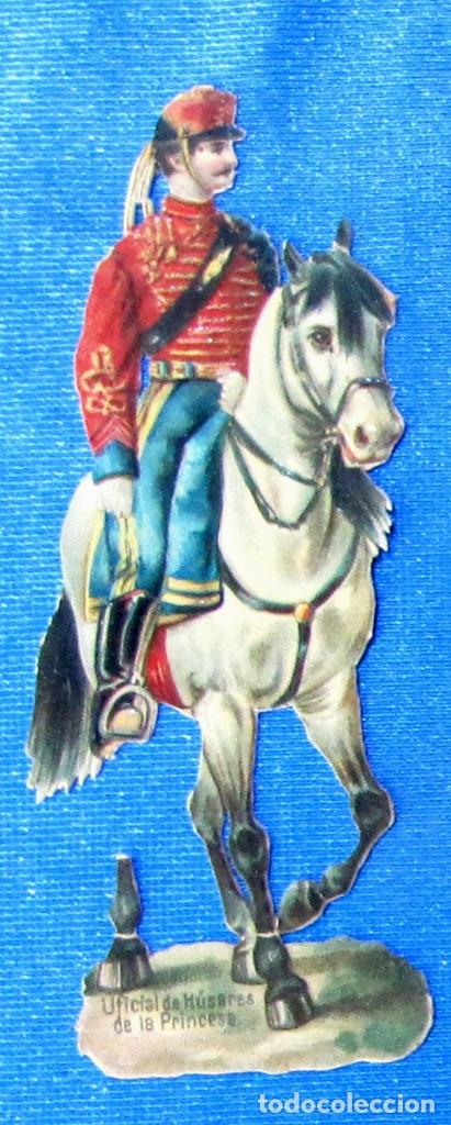 Sammeln alte gestanzte Sammelbilder: CROMO TROQUELADO. OFICIAL DE H&Uacute;SARES DE LA PRINCESA. SIN PUBLICIDAD, FINALES SIGLO XIX.