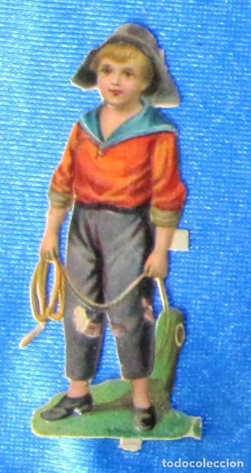 Coleccionismo Cromos troquelados antiguos: CROMO TROQUELADO. NI&Ntilde;O MARINERO. CHOCOLATE AMATLLER. FINALES SIGLO XIX.