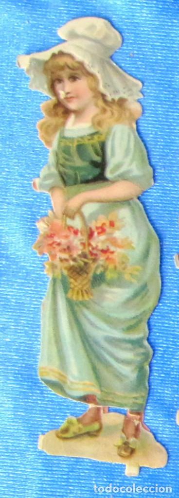 Coleccionismo Cromos troquelados antiguos: CROMO TROQUELADO. NI&Ntilde;O CON CESTA DE FLORES. CHOCOLATE AMATLLER. FINALES SIGLO XIX.