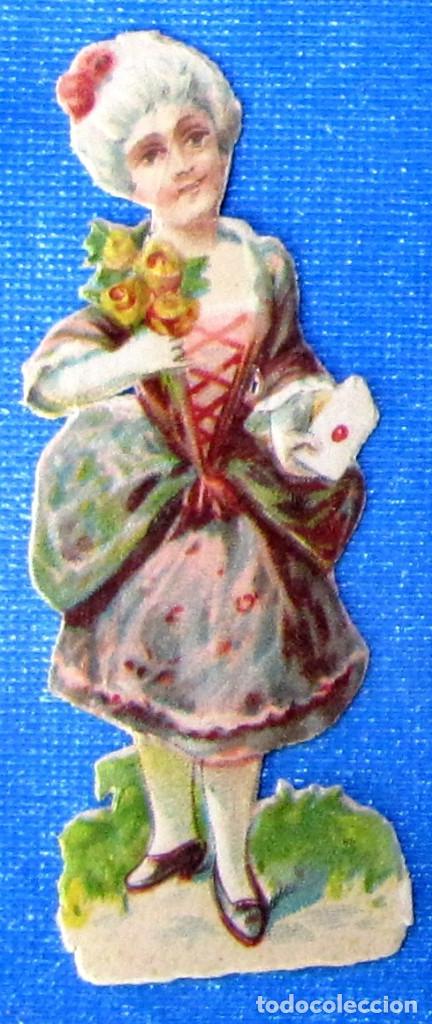 Collezionismo Figurine ritagliate antiche: CROMO TROQUELADO. SE&Ntilde;ORA CON CARTA. FCA. DE CHOCOLATES JER&Oacute;NIMO VERDES. FINALES SIGLO XIX.