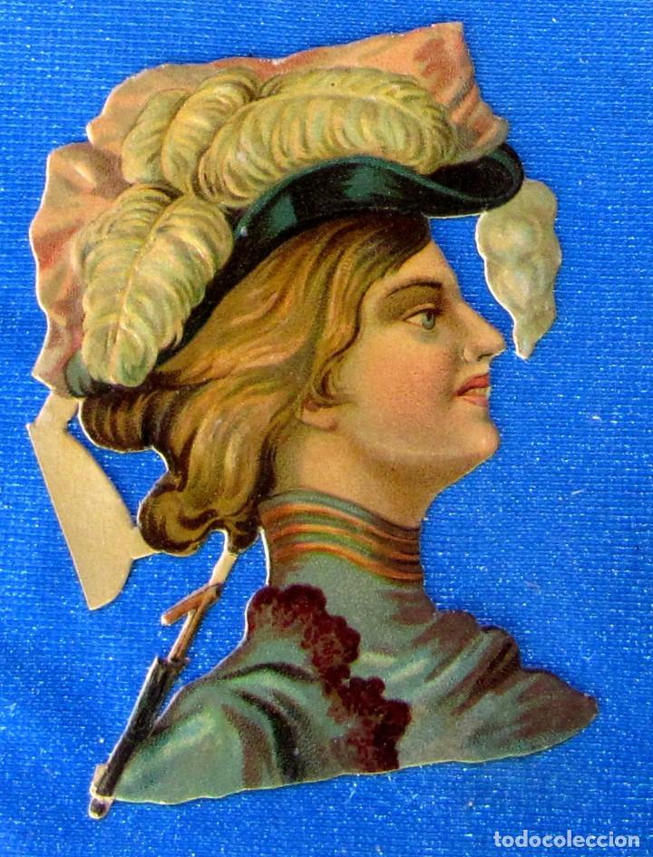 Colecionismo Cromos recortados antigos: CROMO TROQUELADO. BUSTO DE MUJER. FCA. DE CHOCOLATES JER&Oacute;NIMO VERDES. FINALES SIGLO XIX.