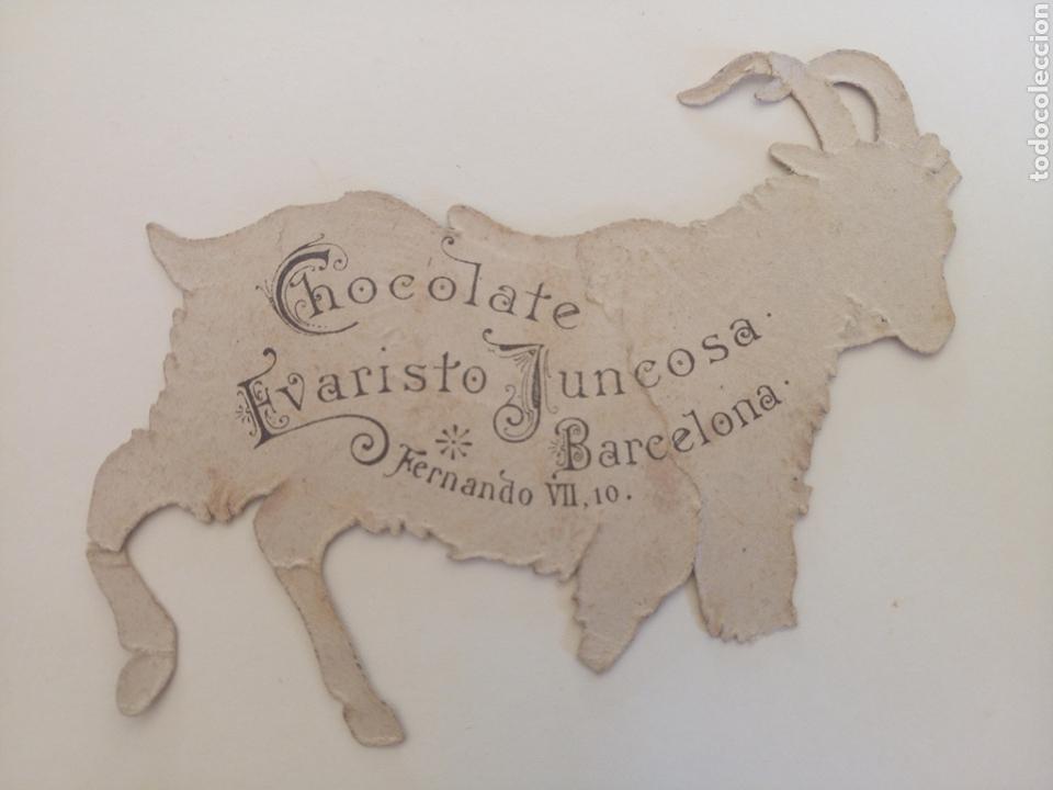 Coleccionismo cromos troquelados antiguos: Cromo troquelado chocolate juncosa cabra - Foto 2