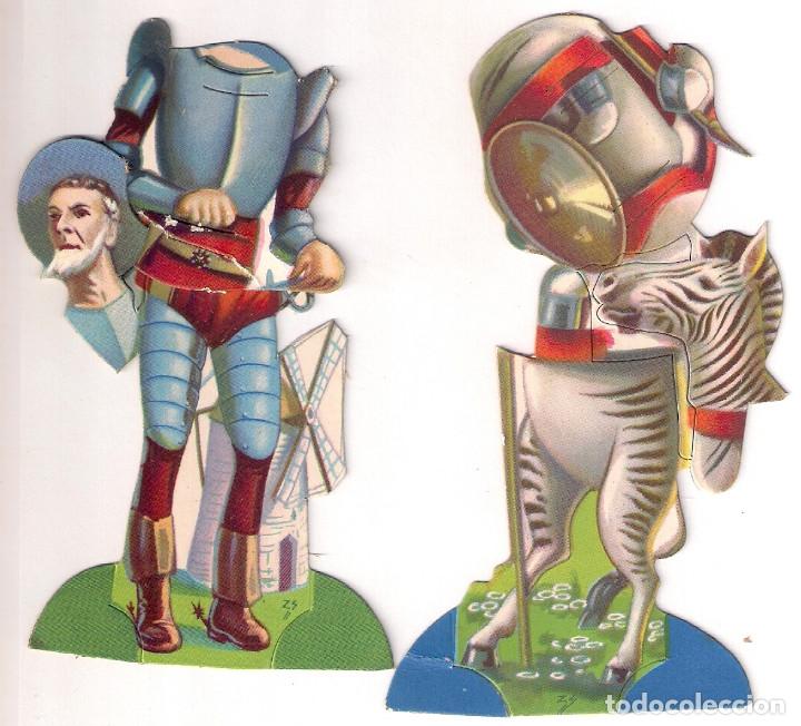 Collectionnisme Cartes &agrave; collectionner massicot&eacute;es anciennes: 2 CROMOS TROQUELADOS : EL QUIJOTE Y LA CEBRA