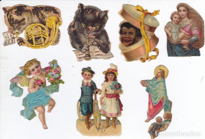 Lote de 7 Cromos Antiguos de Picar Troquelados