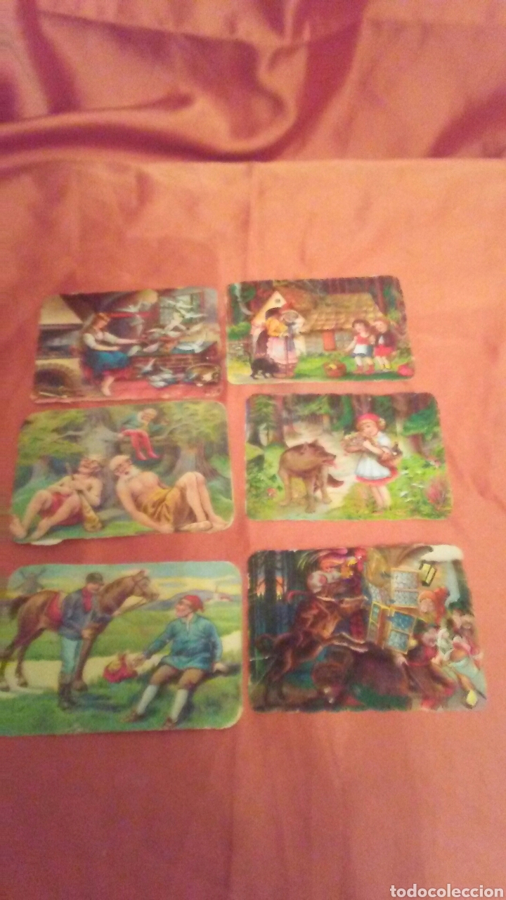 Coleccionismo Cromos troquelados antiguos: Lote de cromos troquelados cuentos clasicos ,son tama&ntilde;o mini calendario son de los a&ntilde;os 50