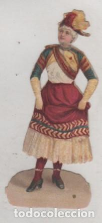 Sammeln alte gestanzte Sammelbilder: Cromo troquelado, mujer napole&oacute;nica. Sin publicidad. 10 x 3,50 cm moda.