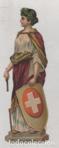 Sammeln alte gestanzte Sammelbilder: Cromo troquelado, sin publicidad. Suiza guerrero. 12 x 4 cm