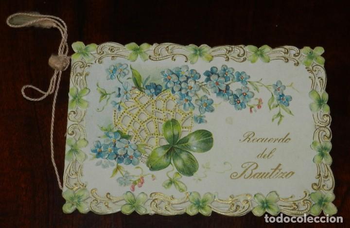 Colecionismo Cromos recortados antigos: CROMO TROQUELADO DESPLEGABLE 1904 RECUERDO DEL BAUTIZO, MIDE 13 X 7,5 CMS. APROXIMADAMENTE, VER LAS