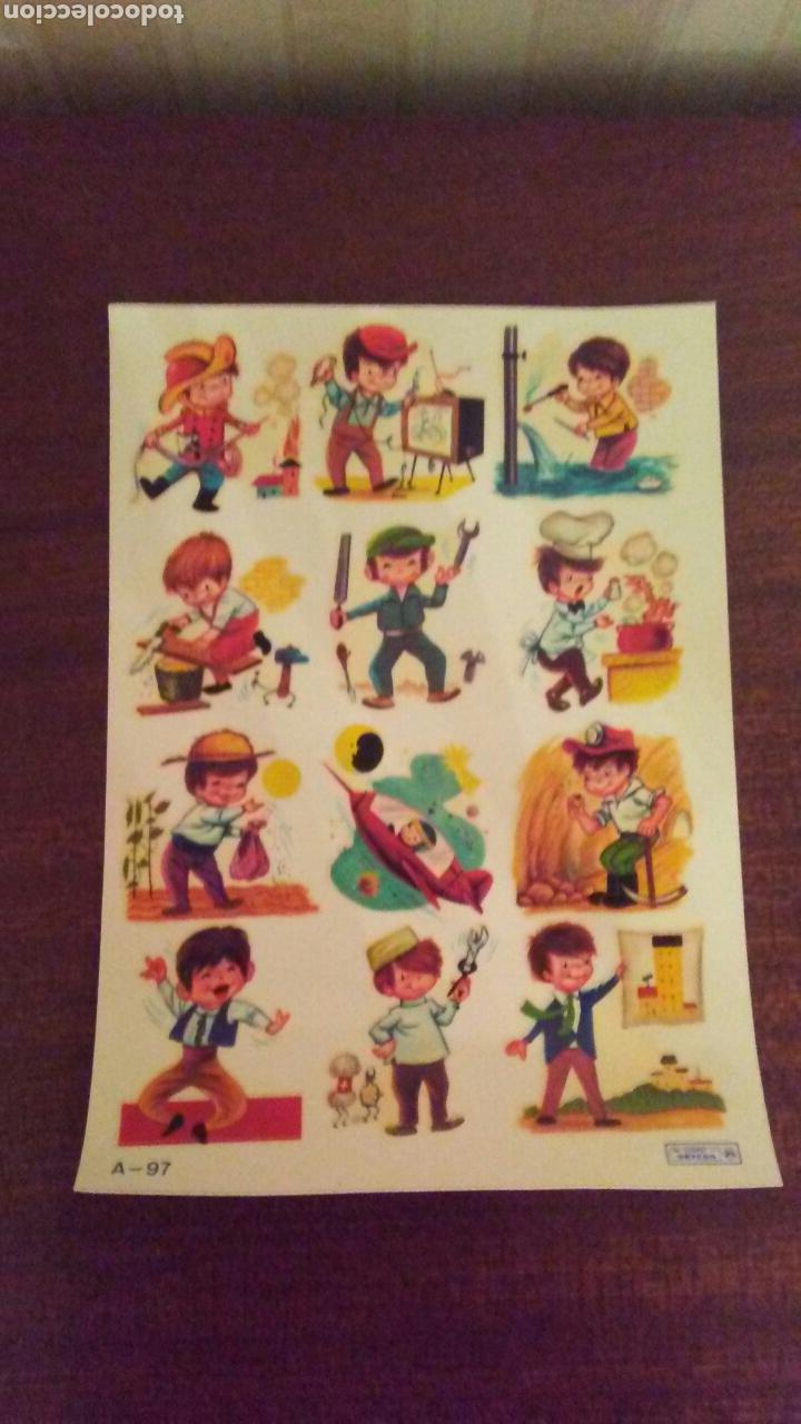 Coleccionismo Cromos troquelados antiguos: Lamina de calcomanias a&ntilde;os 60