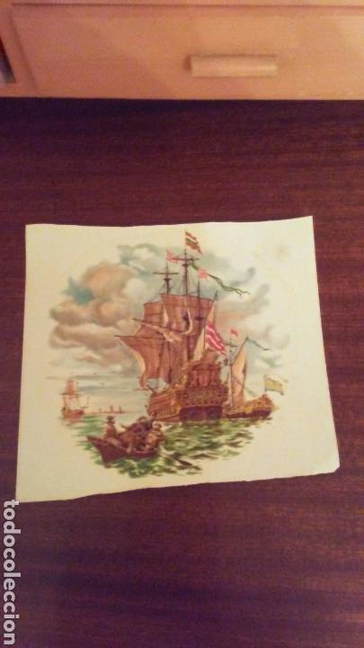 Coleccionismo cromos troquelados antiguos: Lamina calcomania barco - Foto 1