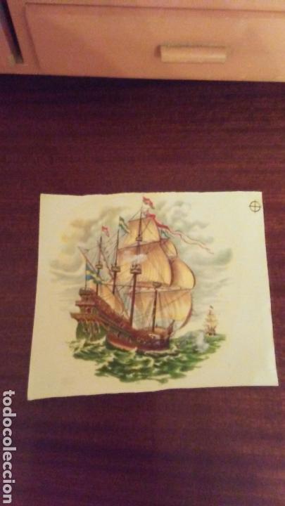 Coleccionismo cromos troquelados antiguos: Hoja calcomania barco - Foto 1