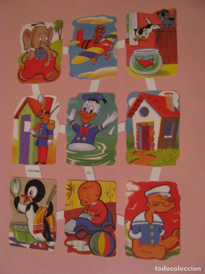 Coleccionismo Cromos troquelados antiguos: LAMINA DE CROMOS TROQUELADOS EDIVAS N&ordm; 301. 22X15 CM.