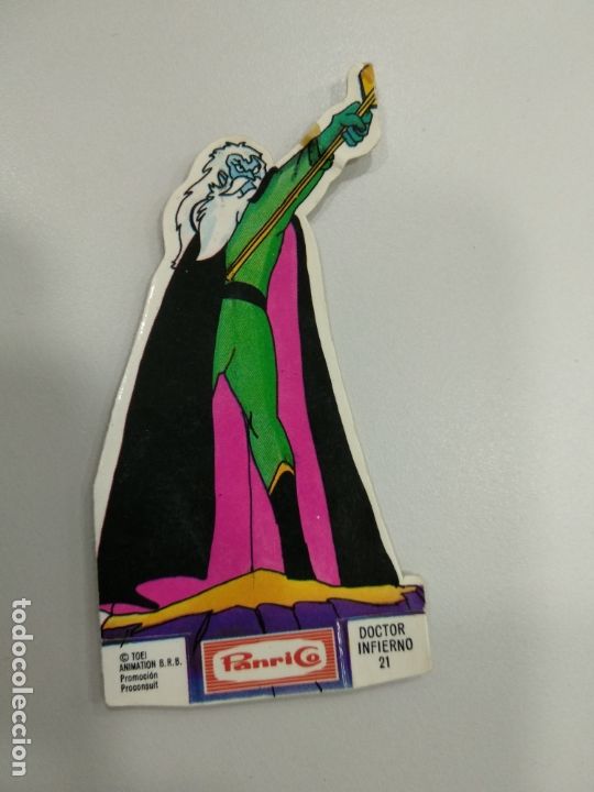 Collectionnisme Cartes &agrave; collectionner massicot&eacute;es anciennes: Cromo Troquelado MAZINGER / Mazinguer DOCTOR INFIERNO N&ordm; 21 PANRICO Original A&ntilde;os 70