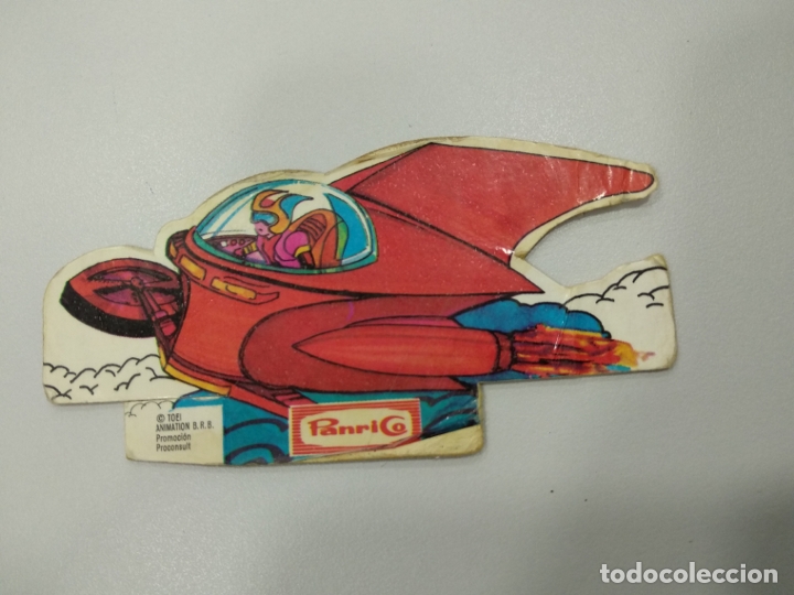 Collectionnisme Cartes &agrave; collectionner massicot&eacute;es anciennes: Cromo Troquelado MAZINGER Planeador deslizador Sayaka SIN NUMERAR PANRICO Original A&ntilde;os 70