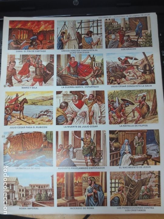 Coleccionismo cromos troquelados antiguos: LAMINA EDUCATIVA DE 15 CROMOS ESCOLARES HISTORICOS