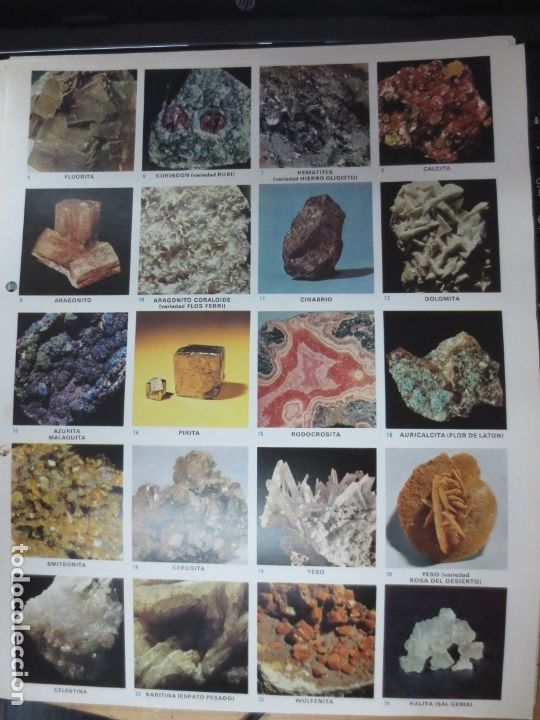 Coleccionismo cromos troquelados antiguos: LAMINA EDUCATIVA DE 20 CROMOS DE MINERALES