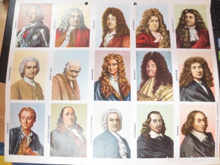 Collezionismo Figurine ritagliate antiche: LAMINA EDUCATIVA DE 15 CROMOS DE PERSONAJES HISTORICOS