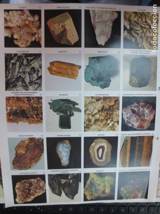 Collezionismo Figurine ritagliate antiche: LAMINA EDUCATIVA DE 15 CROMOS DE MINERALES