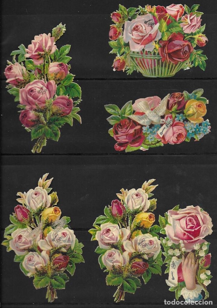 Sammeln alte gestanzte Sammelbilder: LOTE DE 9 CROMOS ANTIGUOS TROQUELADOS EN RELIEVE COCOLAT LOUIT TEMA FLORES , LEER DESCRIPCION