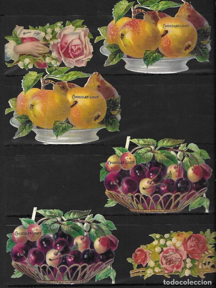 Sammeln alte gestanzte Sammelbilder: LOTE DE 6 CROMOS ANTIGUOS TROQUELADOS EN RELIEVE COCOLAT LOUIT TEMA FRUTA , LEER DESCRIPCION