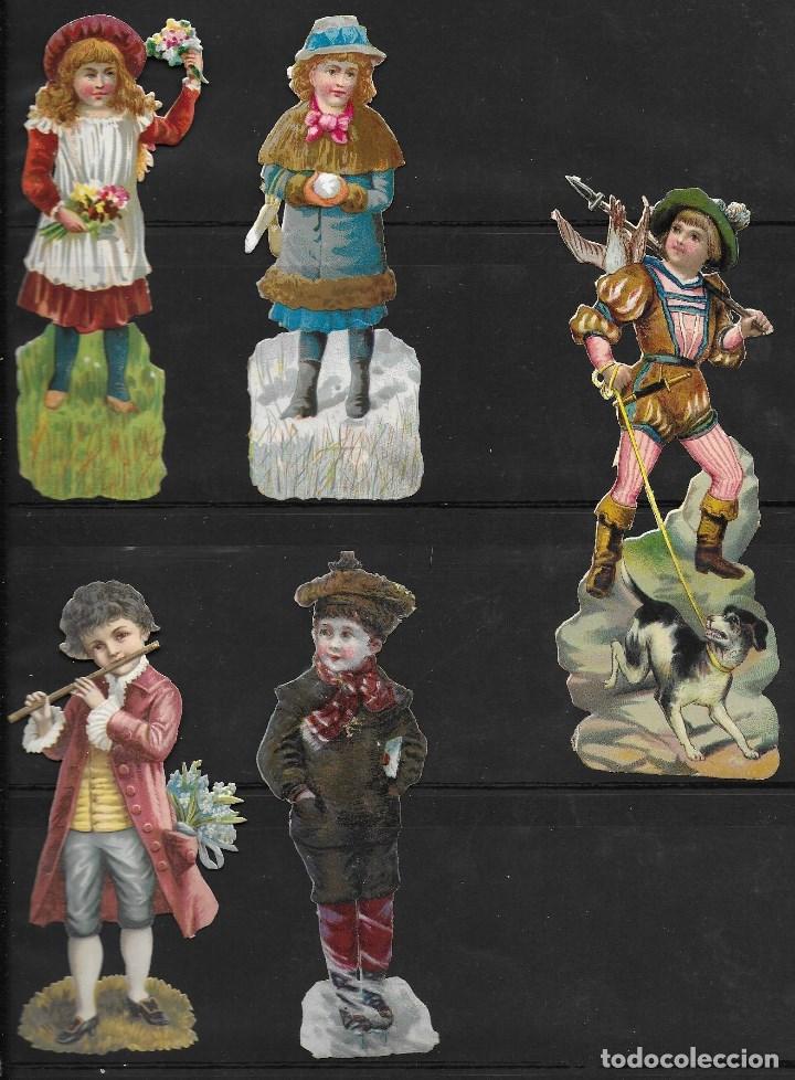 Sammeln alte gestanzte Sammelbilder: LOTE DE 5 CROMOS ANTIGUOS TROQUELADOS EN RELIEVE, LEER DESCRIPCION