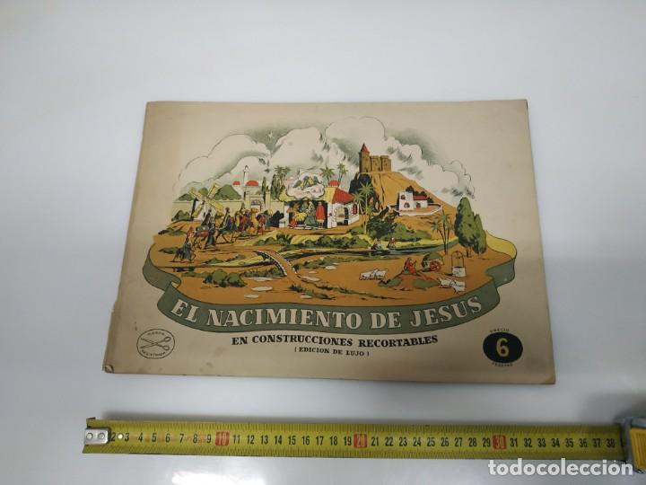 Collectionnisme Cartes &agrave; collectionner massicot&eacute;es anciennes: ANTIGUO RECORTABLE - EL NACIMIENTO DE JESUS EN CONSTRUCCIONES RECORTABLES, MARCA LA TIJERA . 1958