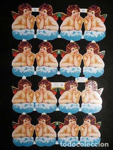 Collectable Antique Stamped Cards: ZPR. LAMINA DE CROMOS TROQUELADOS CON BRILLO Y RELIEVE MLP - 860 - QUERUBINES